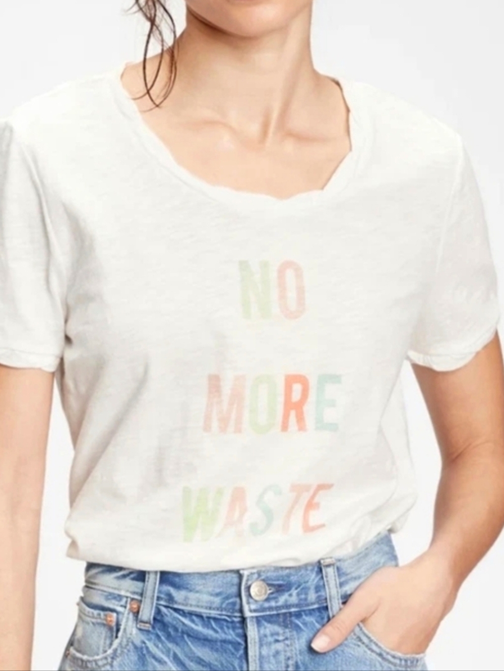 GAP 'NO MORE WASTE' T Shirt 100% Cotton Medium Gen Good